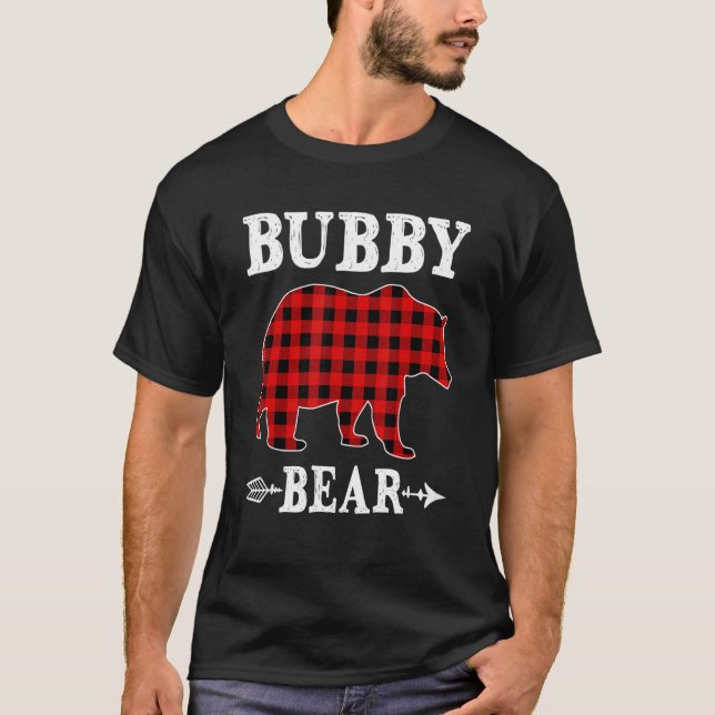 Bubby Bear jul jul Pajama Red Play Buffalo Fami T Shirt (Framsida)