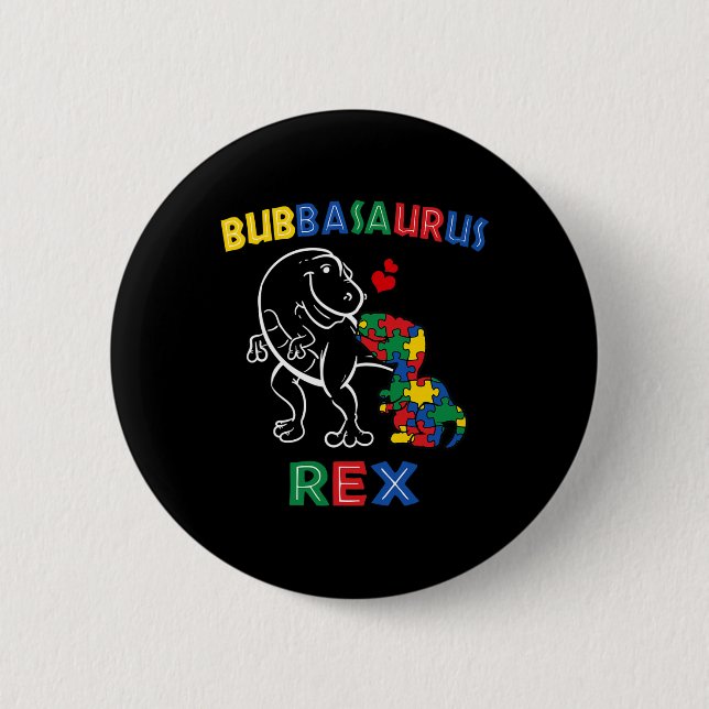 Bubbysaurus Autism Awareness Brother Dinosaur Sibl Knapp (Framsida)