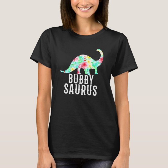 Bubbysaurus Jewish Yiddisk Grandma Blommigt Dinosa T Shirt (Framsida)