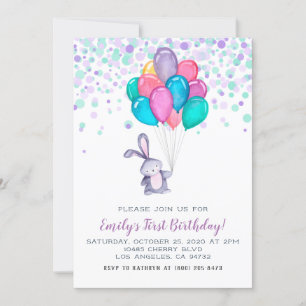 Bubittbubblor från Bunny Rabbit Balloons från föde Inbjudningar