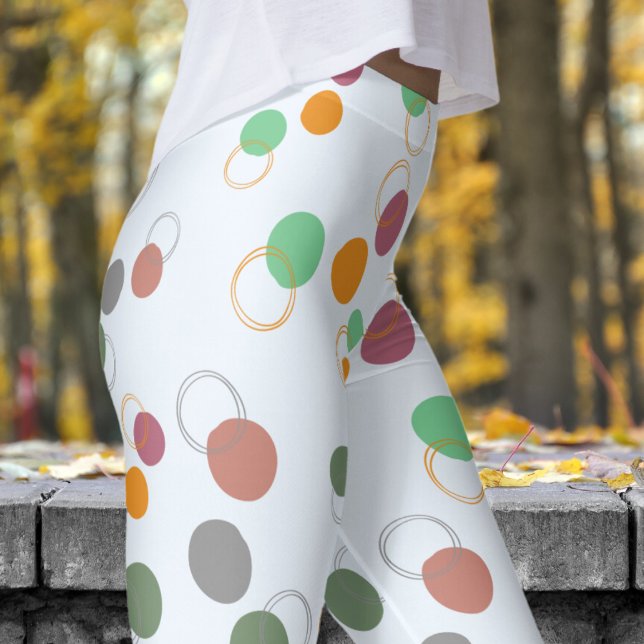 Bubly Alice Blue Bubbles Mönster Leggings (Bubbly Bubbles on Alice Blue Leggings)