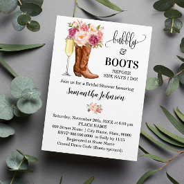 Bubly & Boots Möhippa Rosa blommor Inbjudningar