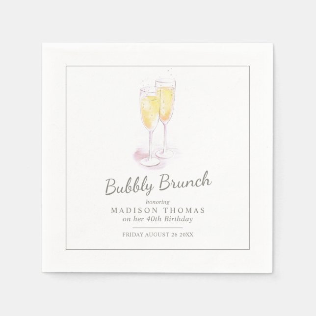 Bubly brunch-bubblor, napkins pappersservett (Framsidan)