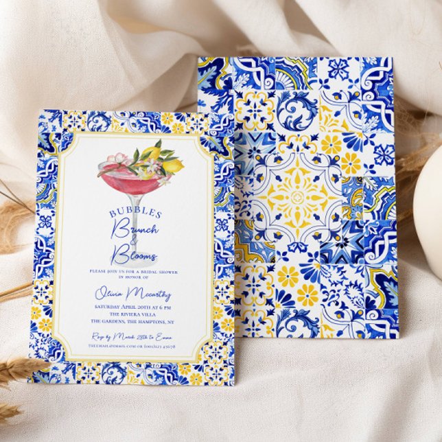 Bubly Brunch Mediterranean Lemon Möhippa Inbjudningar (Skapare uppladdad)