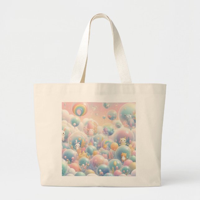 Bubly Bunny Tote Bag Jumbo Tygkasse (Framsidan)