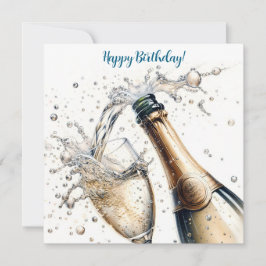 BubLY champagne Grattis på födelsedagen Inbjudningar