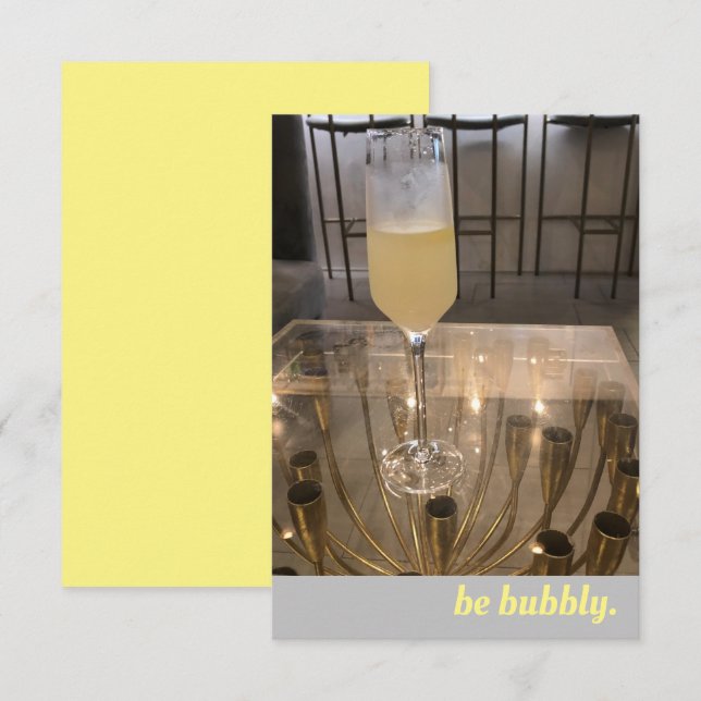 Bubly Champagne-gratulationskort Kort (Fram/baksida)
