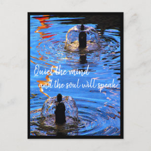 Bubly Fontän Ripples Refltions Zen Quote Vykort