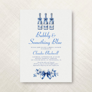 Bubly Nåt Blue Chinoiserie-Möhippa Inbjudningar