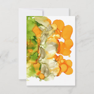 Bubly Orange Jello Abstrakt Grönt Ice Cream Tack Kort