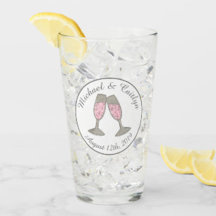 Bubly Rosa Champagne Glass Toast Wedor Favor Glaskopp