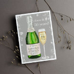 Bubly Toast | Årsdag Party Inbjudningar<br><div class="desc">Unika inbjudningar till bröllop-festen har en illustrerad champagne flaska och flute glass med uppgifter om hur du firar årsdagen för firande på flaska-etiketten och champagneglaset. Anpassa för vilken årsdag som helst. Ett exempel visas för 50-årsdagen med "juvar till 50 år".</div>