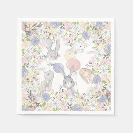 Bubny vår blommigt födelsedagsfest pappersservett