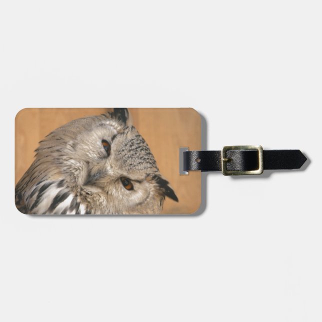 Bubo bubo sibiricus bagagebricka (Horisontell Framsida)