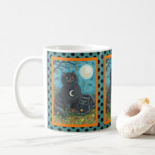 BUBO- OCH PYEWACKET BLACK CAT HALLOWEEN MUGG-punkt Kaffemugg