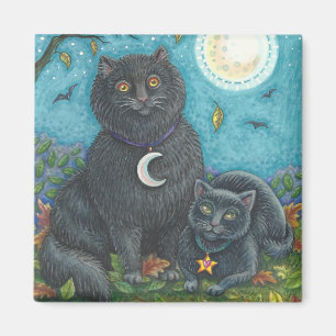 BUBO OCH PYEWACKET, SVARTA KATTER MAGNET Square
