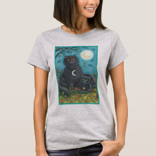 BUBO & PYEWACKET SVART KATT HALLOWEEN T-SHIRT Grå