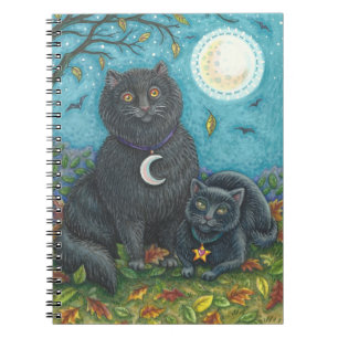 BUBO & PYEWACKET SVARTA KATTER, HALLOWEEN FOLK ART ANTECKNINGSBOK