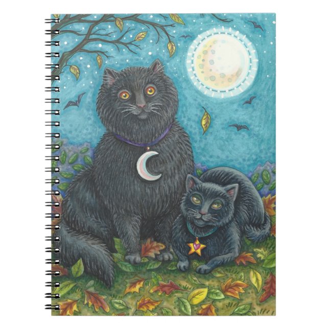BUBO & PYEWACKET SVARTA KATTER, HALLOWEEN FOLK ART ANTECKNINGSBOK (Framsidan)