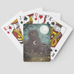 BUBO & PYEWACKET SVARTA KATTER, HALLOWEEN FOLK ART CASINOKORT