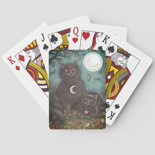 BUBO & PYEWACKET SVARTA KATTER, HALLOWEEN FOLK ART CASINOKORT (Baksidan)