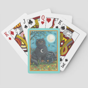 BUBO & PYEWACKET SVARTA KATTER, HALLOWEEN FOLK ART CASINOKORT