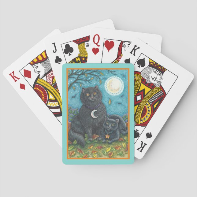 BUBO & PYEWACKET SVARTA KATTER, HALLOWEEN FOLK ART CASINOKORT (Baksidan)