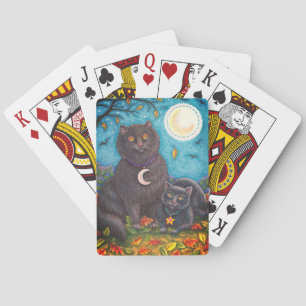 BUBO & PYEWACKET SVARTA KATTER, HALLOWEEN FOLK ART CASINOKORT
