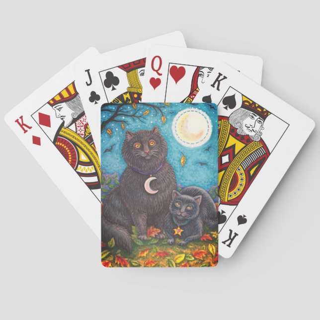 BUBO & PYEWACKET SVARTA KATTER, HALLOWEEN FOLK ART CASINOKORT (Baksidan)