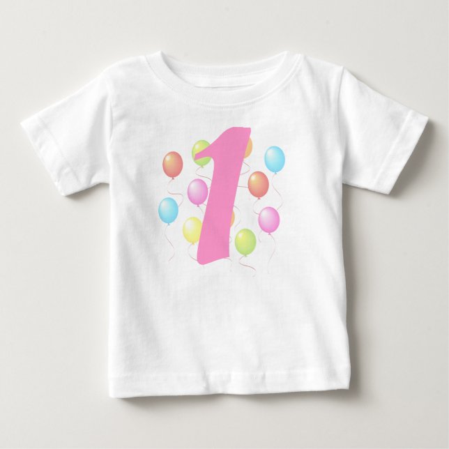 Buboner Baby T-shirt, första födelsedagen Tee (Framsida)