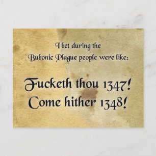 Bubonic Plague/Pandemic Humor Vykort