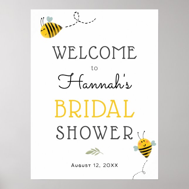 Bubridal Shower Välkomstskylt Poster (Framsidan)
