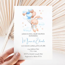 Bubrik och Balloons Boy Baby Shower-inbjudan Inbjudningar