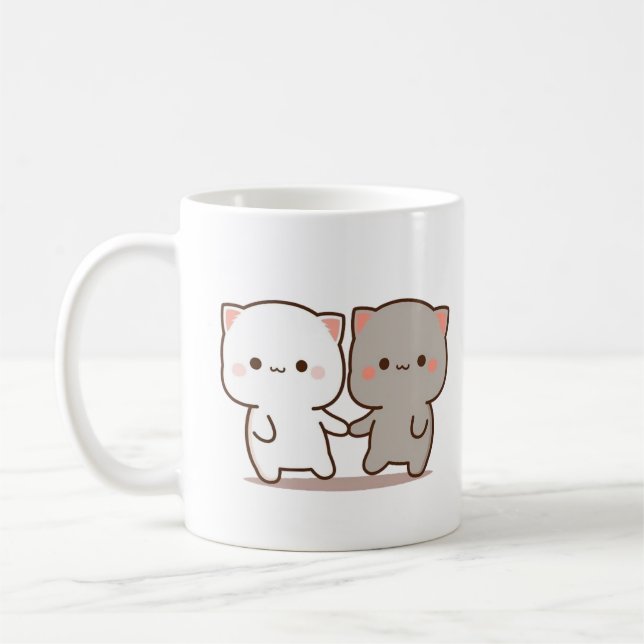 Bubu Dudu Håller Händer Kaffemugg (Vänster)