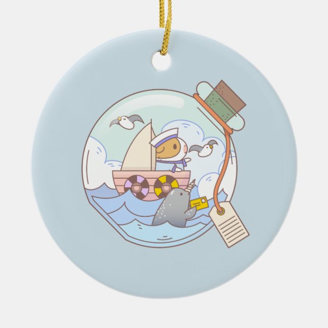 Bubu Guinea gris, A burk i Äventyr Julgransprydnad Keramik (Framsidan)