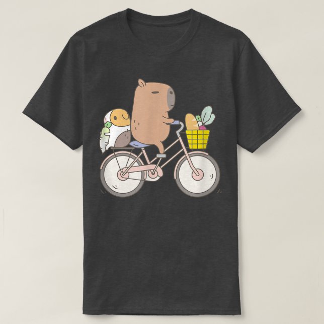 Bubu Guinea Gris Biking Funny Animal T Shirt (Design framsida)