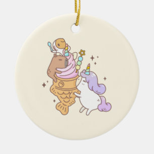 Bubu Guinea-gris, Unicorn Taiyaki Glass Julgransprydnad Keramik