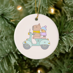 Bubu och Moonch, Scooter, Couple Initial Julgransprydnad Keramik