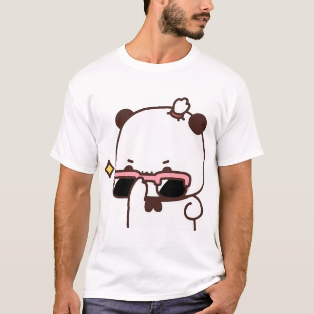 BuBu Panda tittar på DuDu Bear ❤️ Active T Shirt (Framsida)