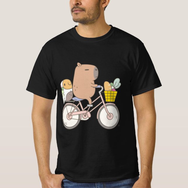 Bubu the Guinea Pig Biking T Shirt (Framsida)