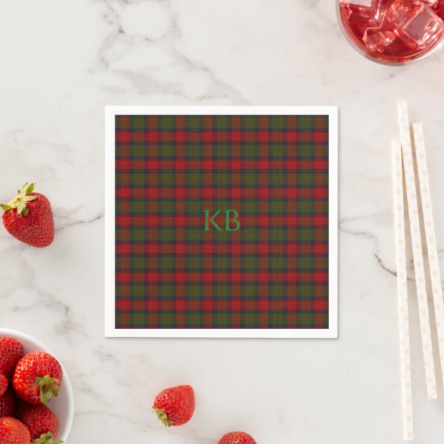 Buccleuch Officiell Tartan med monogram/ initialer Pappersservett (Insitu)