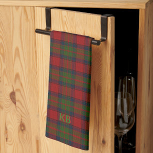 Buccleuch Officiell Tartan med monogram / namn Kökshandduk