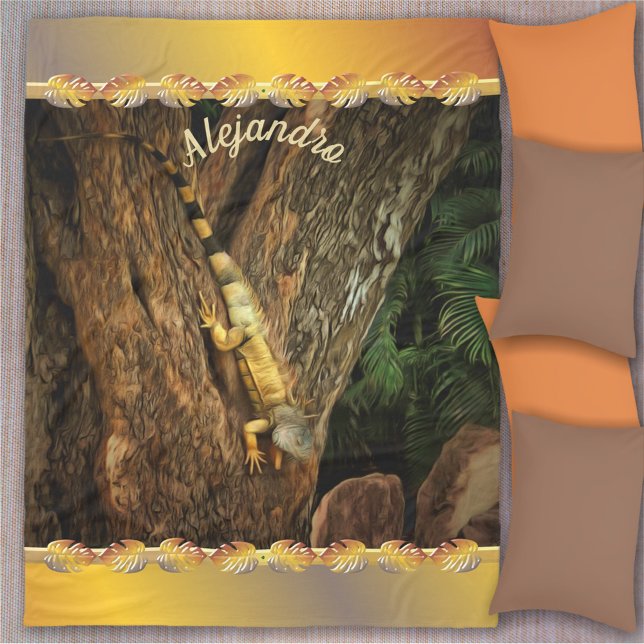 Bucerias Iguana 1069 Fleecefilt (Skapare uppladdad)