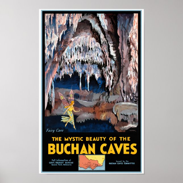 Buchan Caves Australia Vintage affisch (Framsidan)
