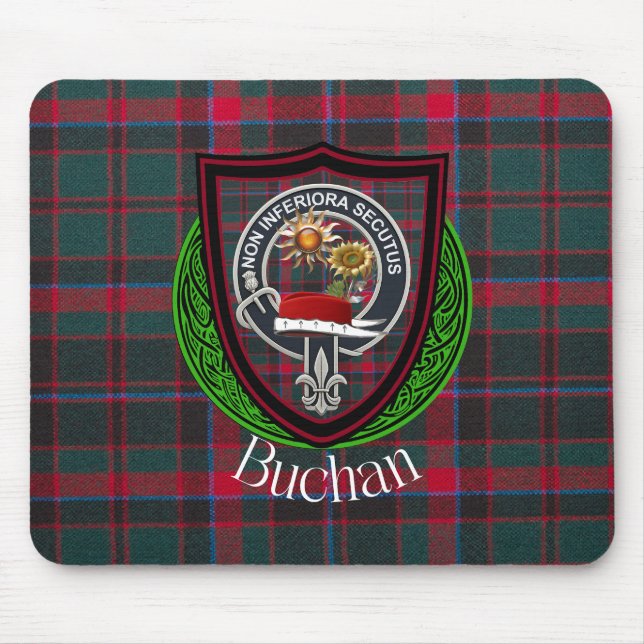 Buchan Scottish Clan Tartan and Crest  Musmatta (Framsidan)