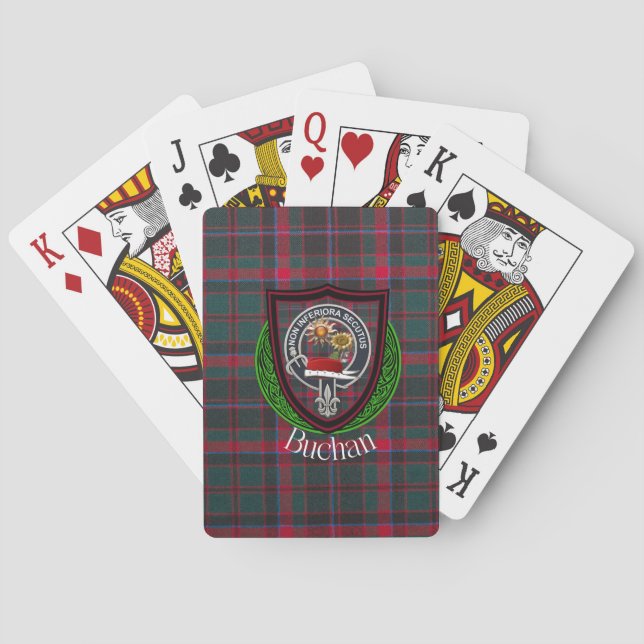 Buchan Scottish Clan Tartan & Crest Casinokort (Baksidan)