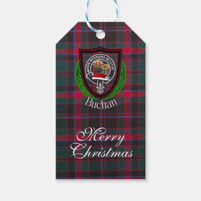 Buchan Scottish Clan Tartan & Crest Presentetikett (Framsidan)