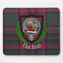 Buchan skotsk klan tartan och vapensköld