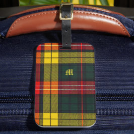 Buchanan Clan Plaid skotsk mönster monogram Bagagebricka