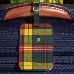 Buchanan Clan Plaid skotsk mönster monogram Bagagebricka